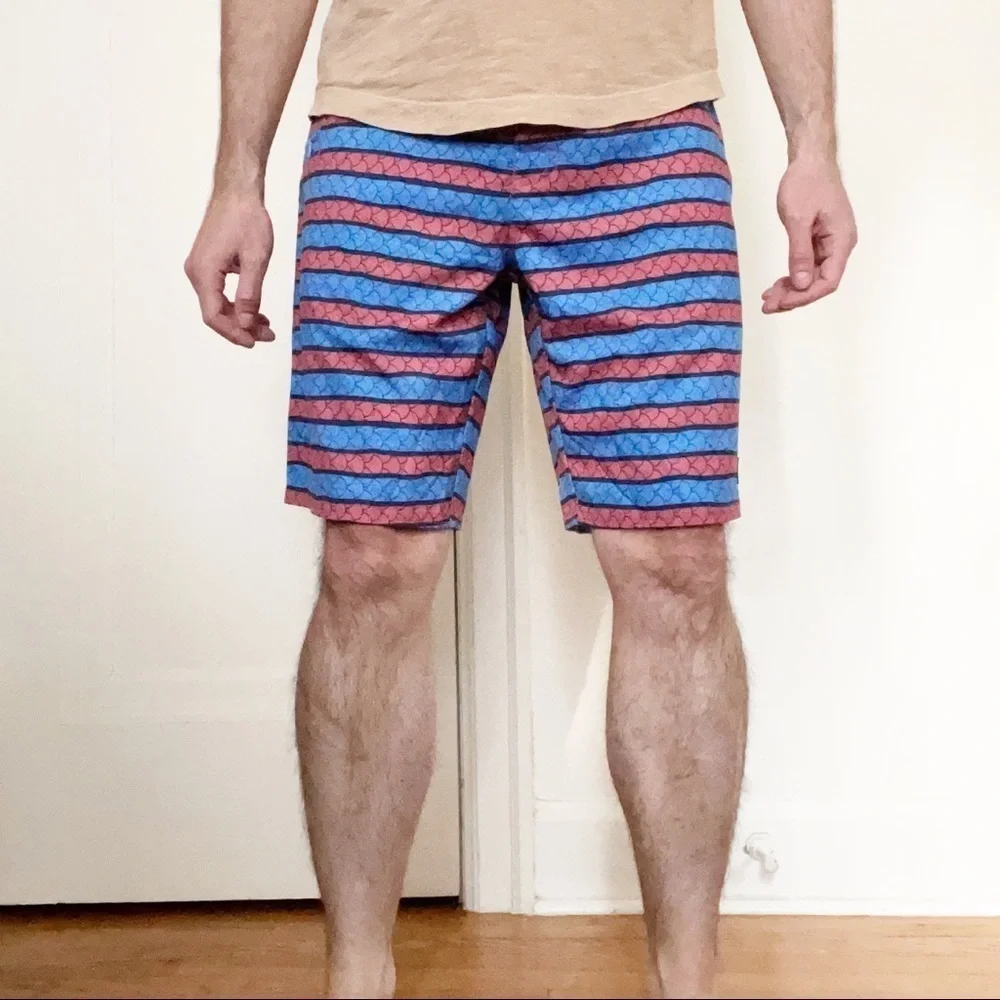 Vineyard Vines Men’s 9” Angler Stripe Board Shorts Waist 32 New